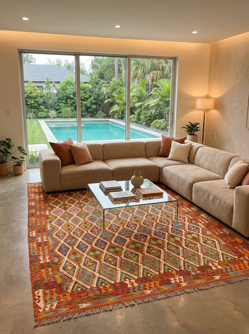 Kilim Afgano | 390 x 311 cm