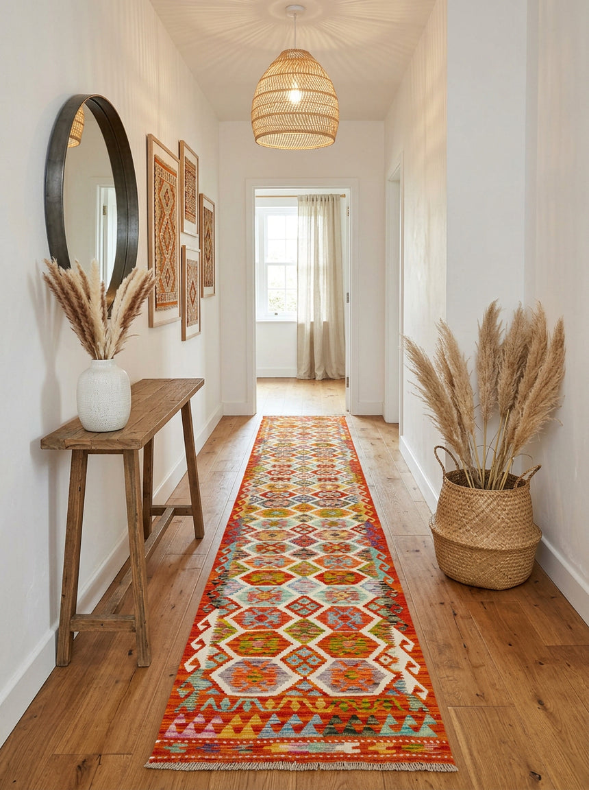 Kilim Afgano | 386 x 83 cm