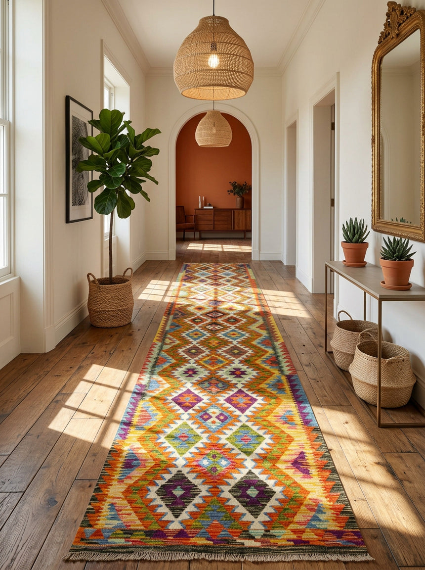 Kilim Afgano | 392 x 92 cm