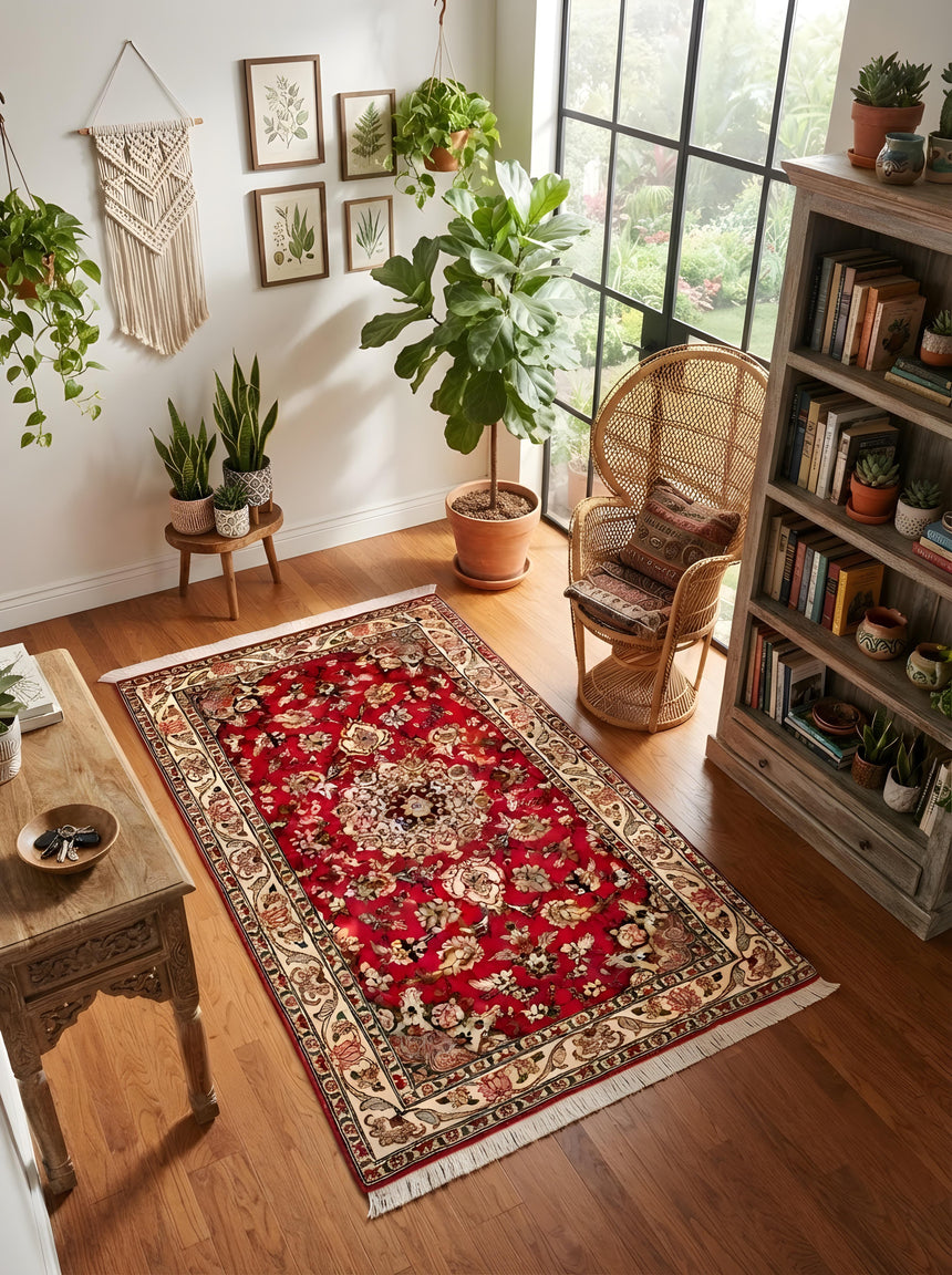 Alfombra Persa Tabriz 50Raj | 122 x 72 cm