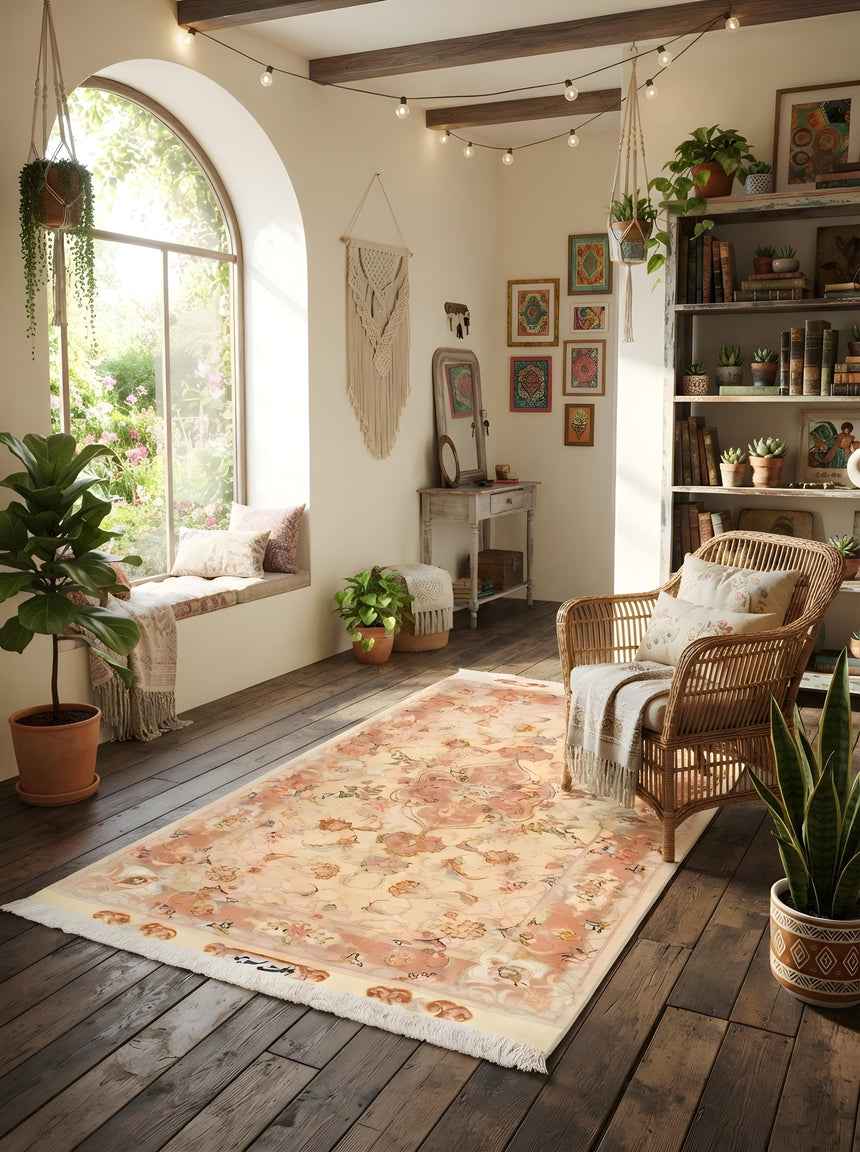 Alfombra Persa Tabriz 50Raj | 129 x 74 cm