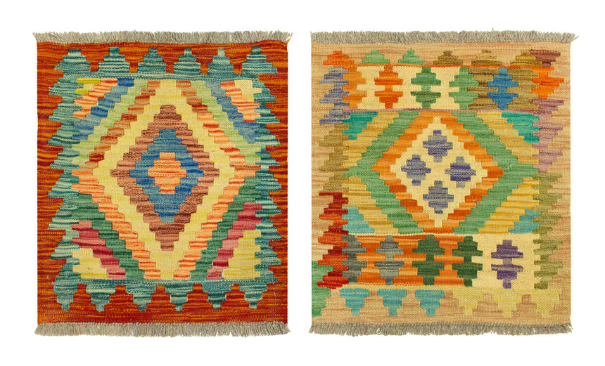 Alfombra Kilim 60 x 50 cm (aprox.) - 2 Unidades