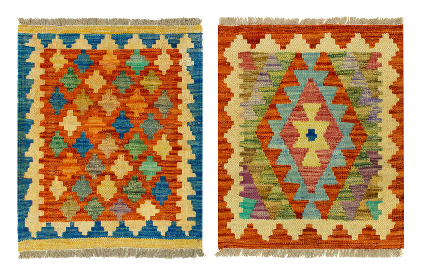 Alfombra Kilim 60 x 50 cm (aprox.) - 2 Unidades