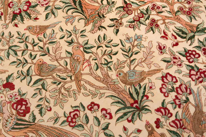 Alfombra persa de seda pura Qom | 155 x 99 cm