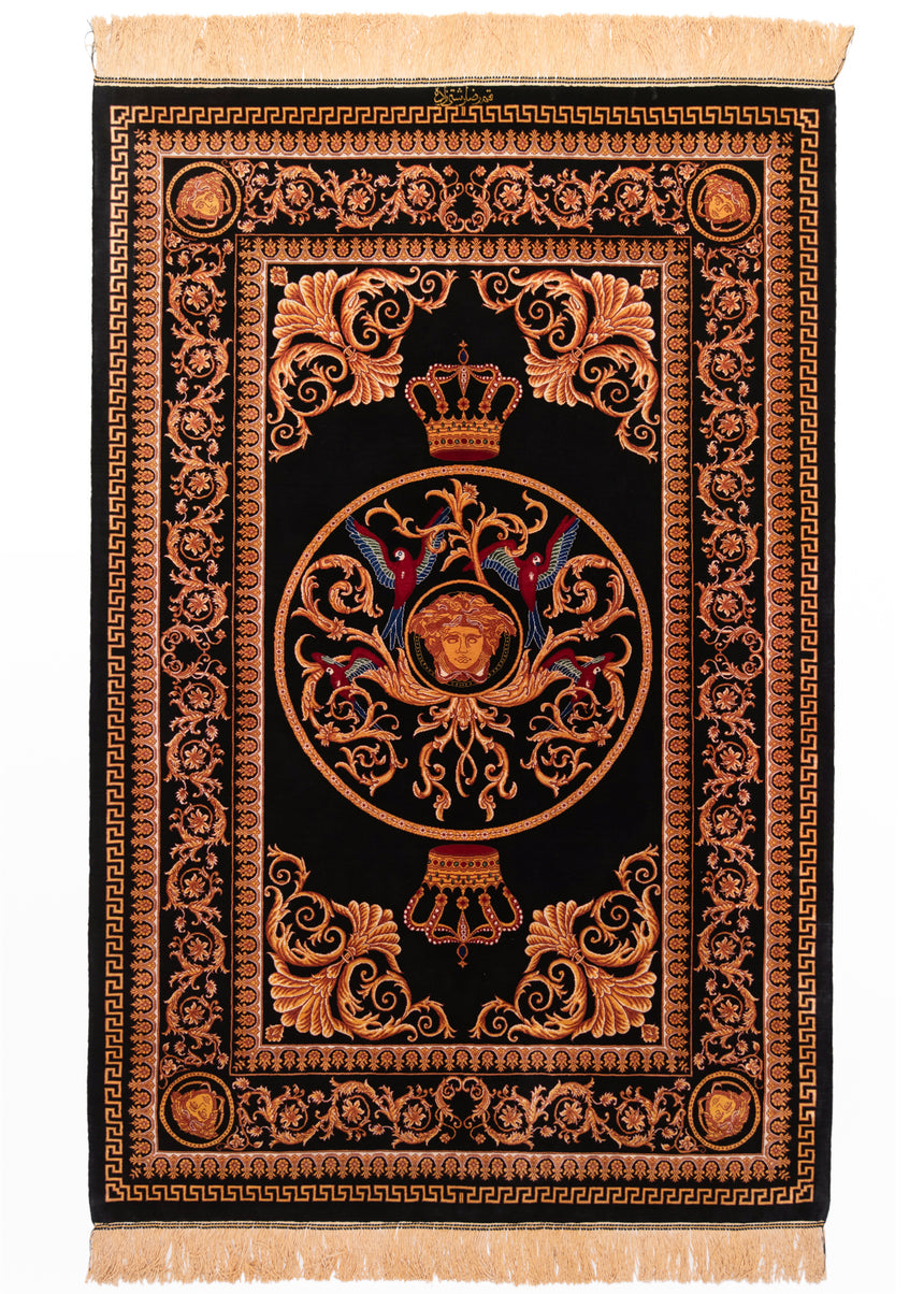 Alfombra persa de seda pura Qom | 157 x 103 cm