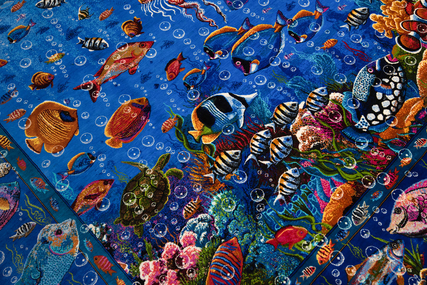 Alfombra persa de seda pura Qom | 213 x 145 cm