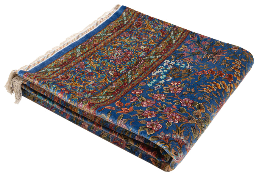 Alfombra persa de seda pura Qom | 214 x 145 cm