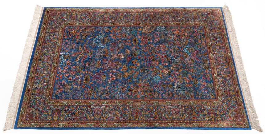 Alfombra persa de seda pura Qom | 214 x 145 cm