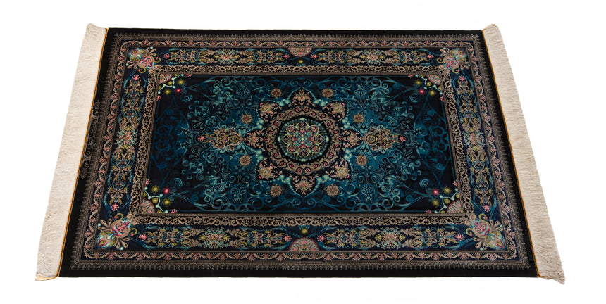 Alfombra persa de seda pura Qom | 152 x 100 cm