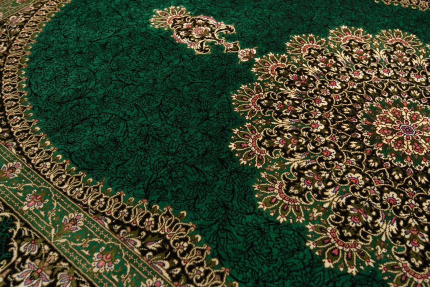 Alfombra persa de seda pura Qom | 153 x 102 cm