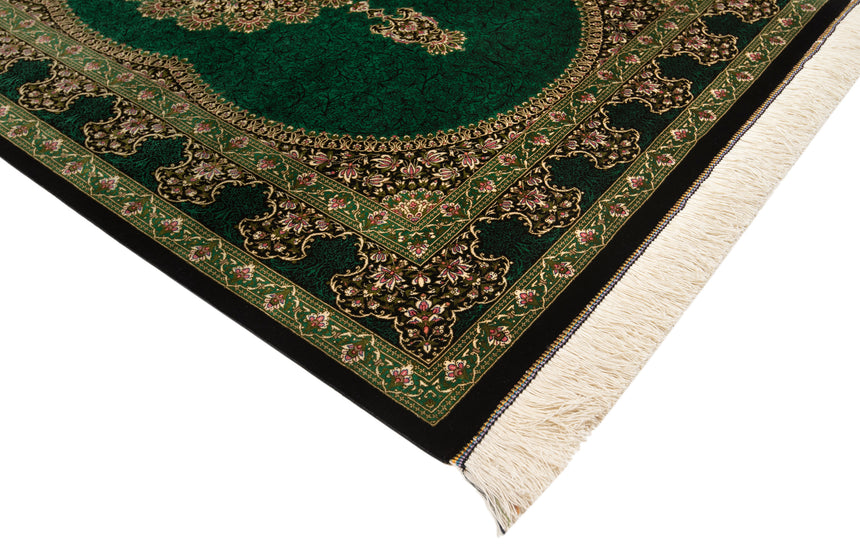 Alfombra persa de seda pura Qom | 153 x 102 cm