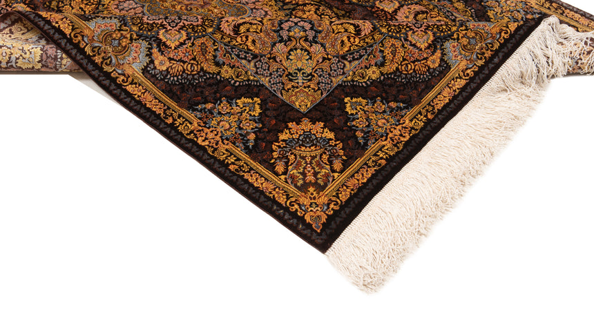 Alfombra persa de seda pura Qom | 156 x 104 cm
