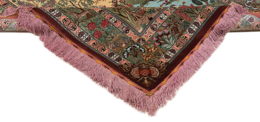 Alfombra persa de seda pura Qom | 154 x 100 cm