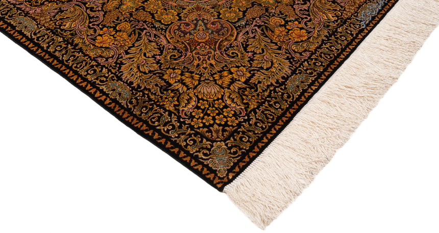 Alfombra persa de seda pura Qom | 150 x 103 cm