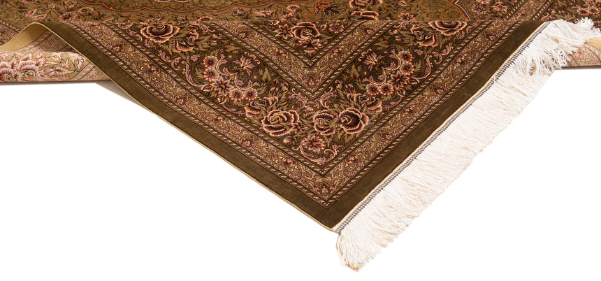 Alfombra persa de seda pura Qom | 203 x 135 cm