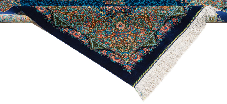 Alfombra persa de seda pura Qom | 191 x 126 cm