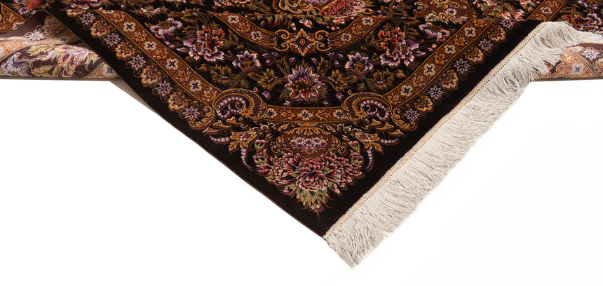 Alfombra persa de seda pura Qom | 204 x 131 cm