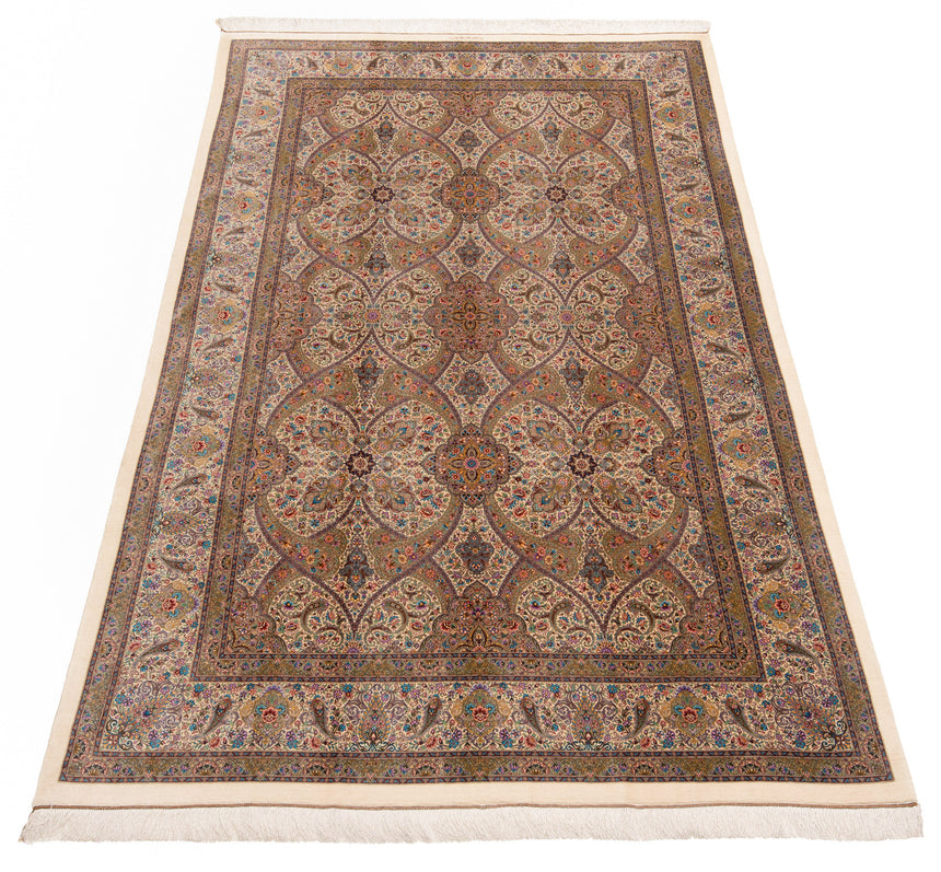 Alfombra persa de seda pura Qom | 308 x 196 cm