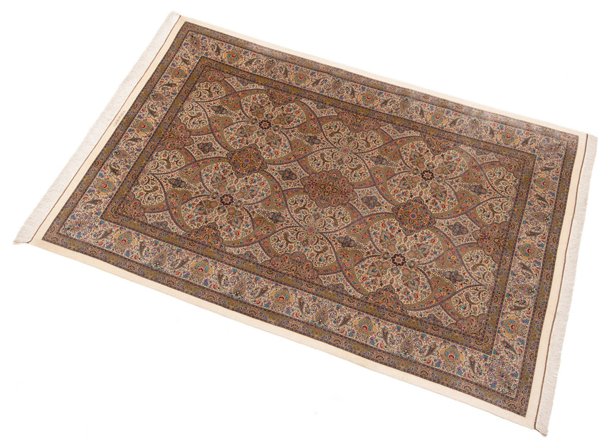 Alfombra persa de seda pura Qom | 308 x 196 cm