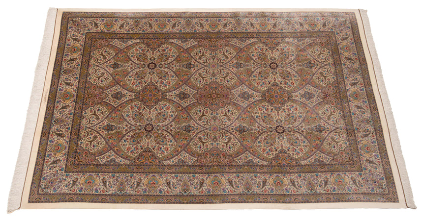 Alfombra persa de seda pura Qom | 308 x 196 cm