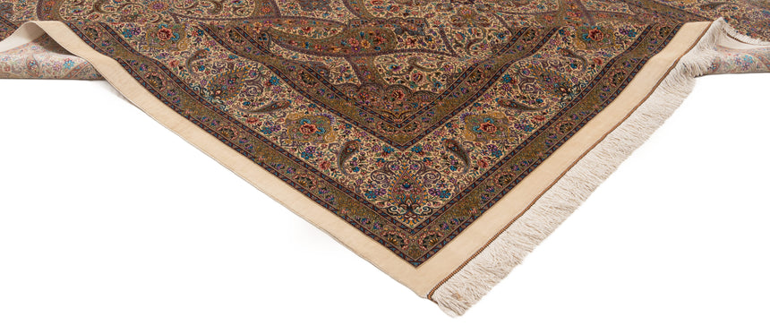 Alfombra persa de seda pura Qom | 308 x 196 cm
