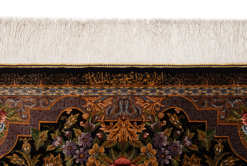 Alfombra persa de seda pura Qom | 303 x 200 cm