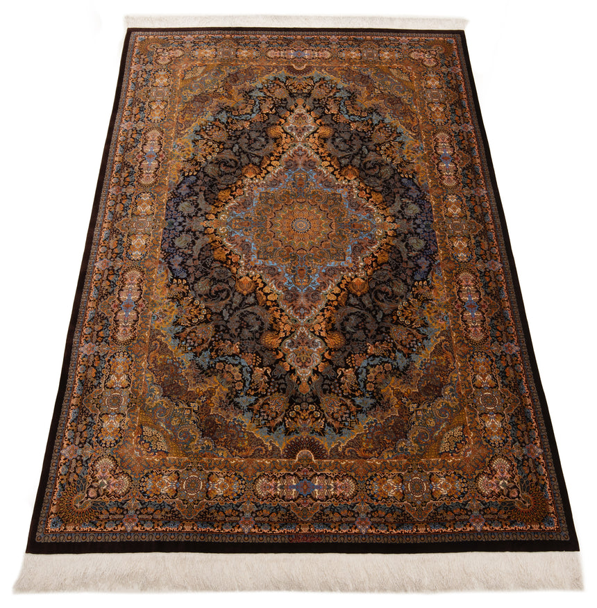 Alfombra persa de seda pura Qom | 307 x 200 cm