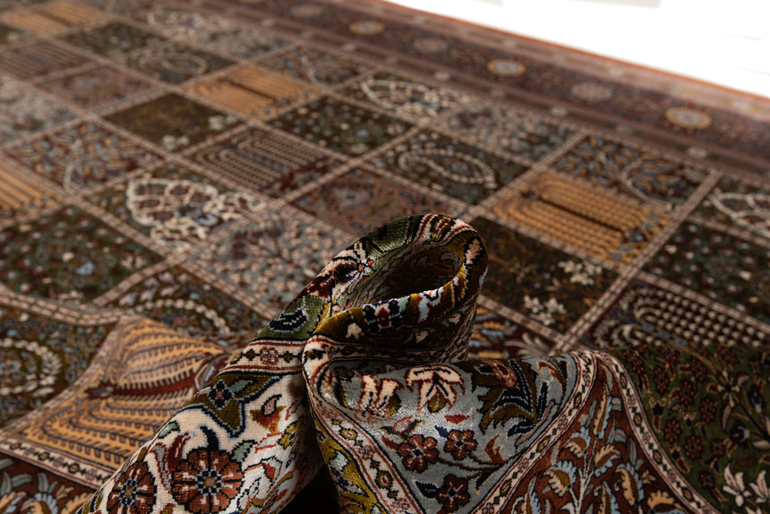 Alfombra persa de seda pura Qom | 300 x 200 cm