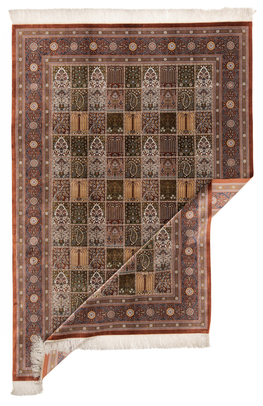 Alfombra persa de seda pura Qom | 300 x 200 cm