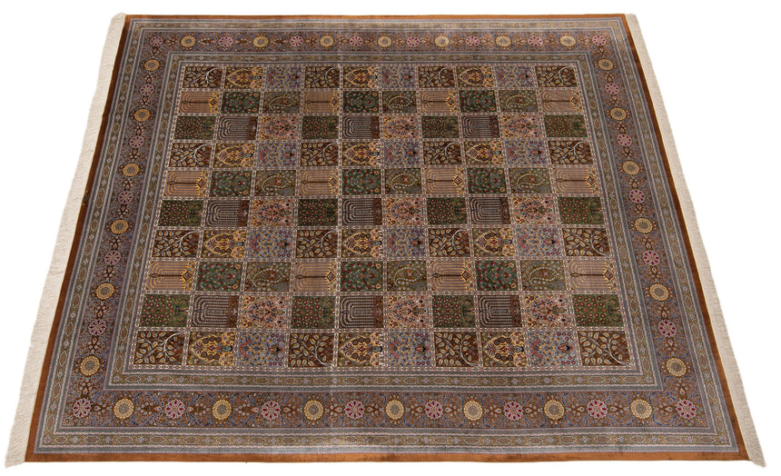 Alfombra persa de seda pura Qom | 300 x 243 cm