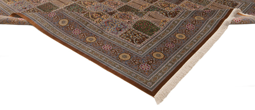 Alfombra persa de seda pura Qom | 300 x 243 cm