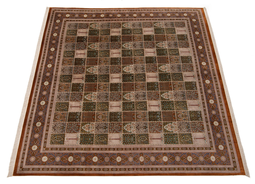 Alfombra persa de seda pura Qom | 300 x 294 cm