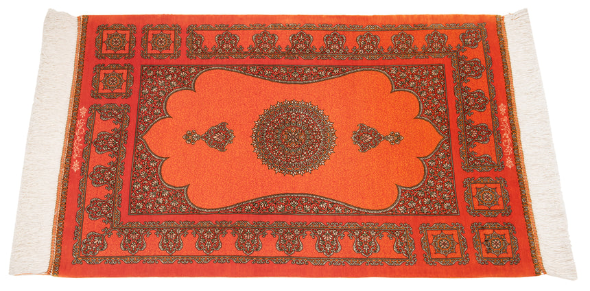 Alfombra persa de seda pura Qom | 94 x 60 cm