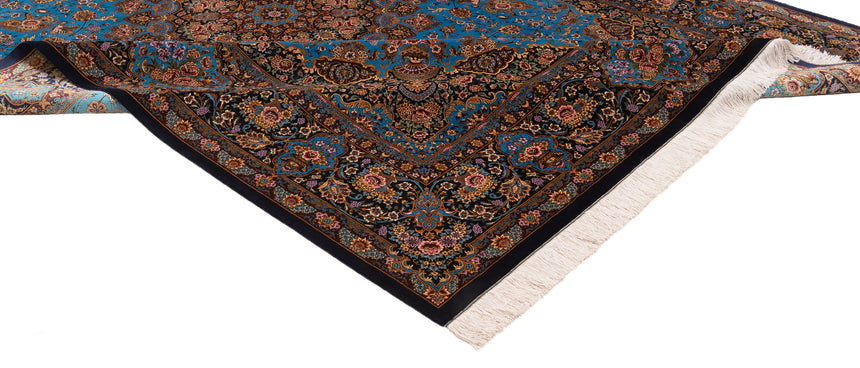 Alfombra persa de seda pura Qom | 308 x 207 cm