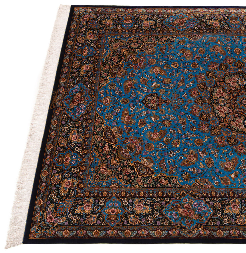 Alfombra persa de seda pura Qom | 308 x 207 cm