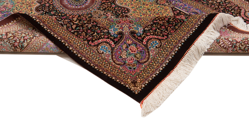 Alfombra persa de seda pura Qom | 150 x 95 cm