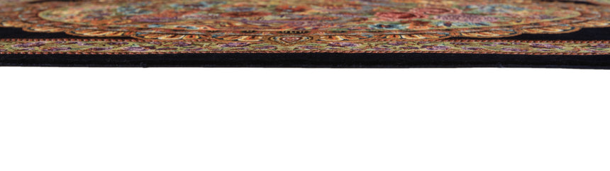 Alfombra persa de seda pura Qom | 89 x 59 cm