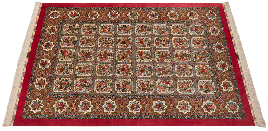 Alfombra persa de seda pura Qom | 305 x 200 cm