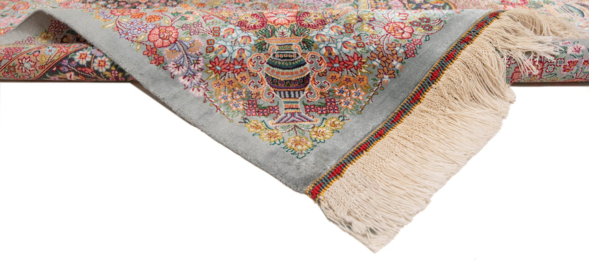 Qom Silk Rezwani Persian Rug | 125x78cm