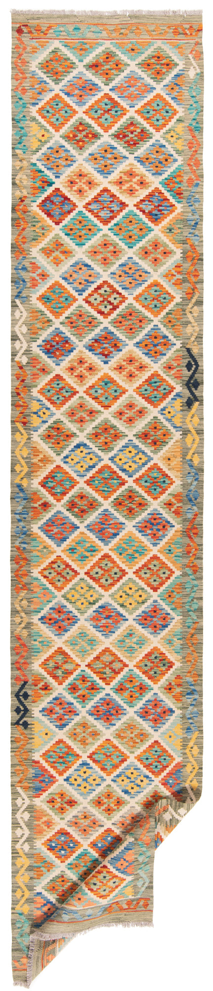 Kilim afgano | 388 x 81 cm
