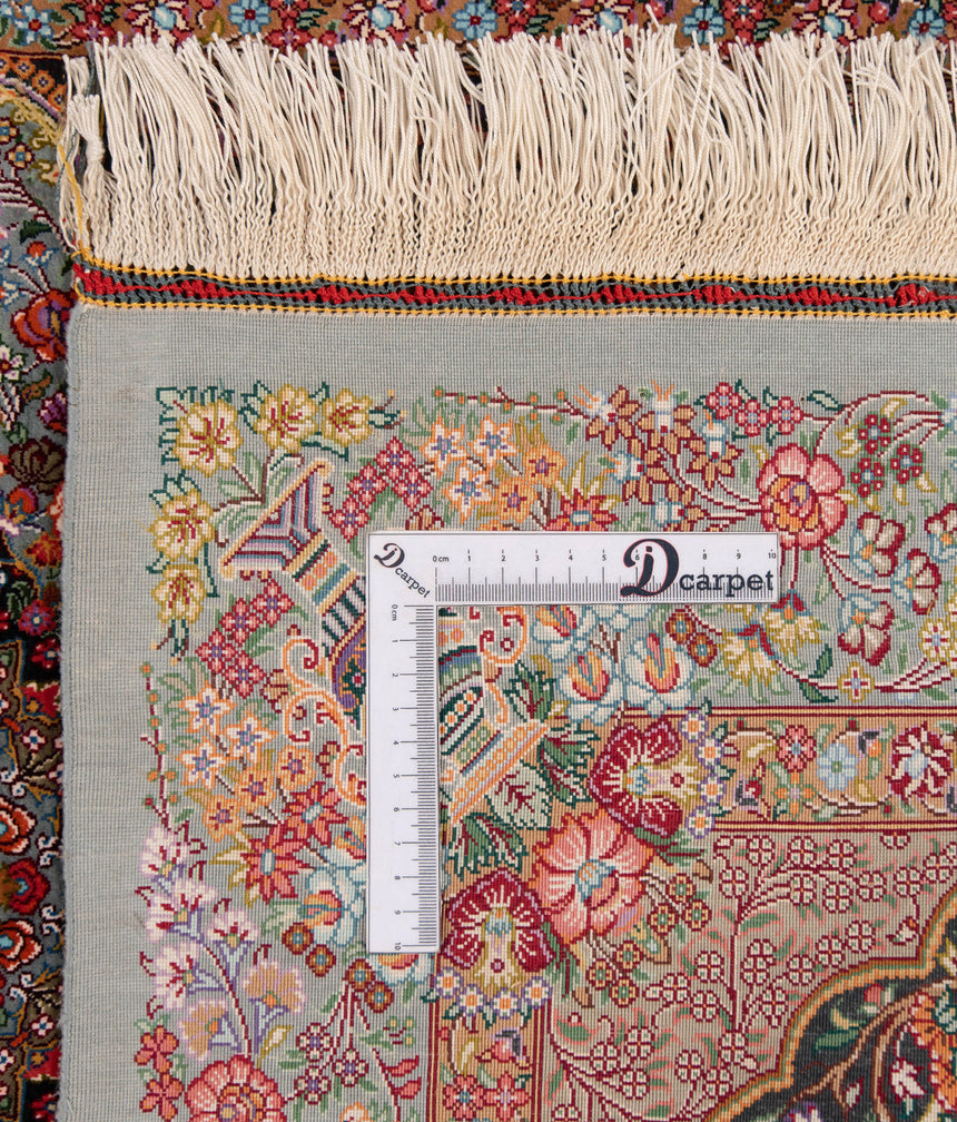 Qom Silk Rezwani Persian Rug | 125x78cm