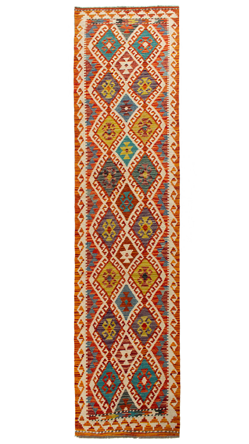 Afghan Kilim | 299 x 78 cm