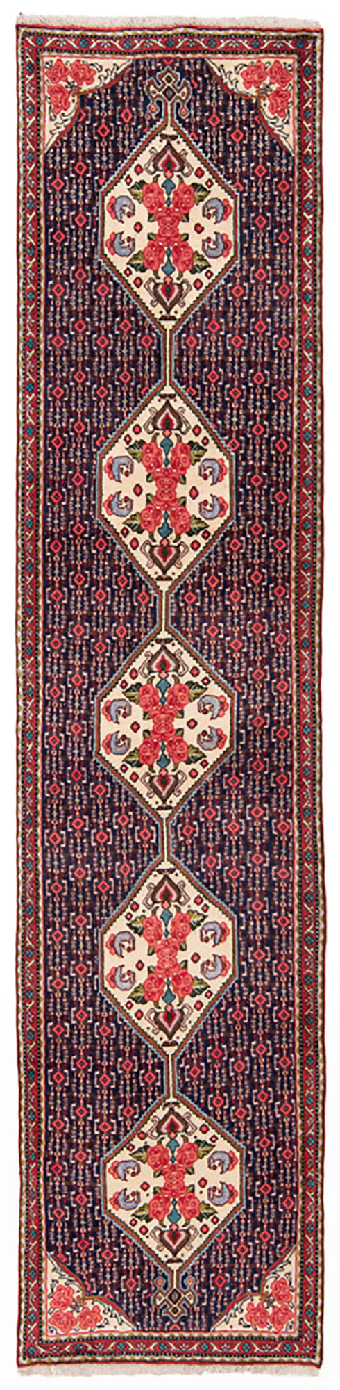 Senneh Alfombra Persa | 303 x 70 cm