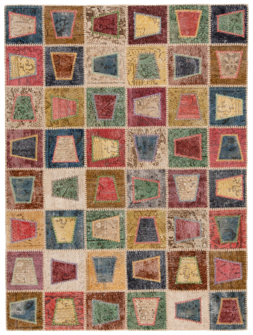 Carpetes de retalhos persas | 200 x 148 cm