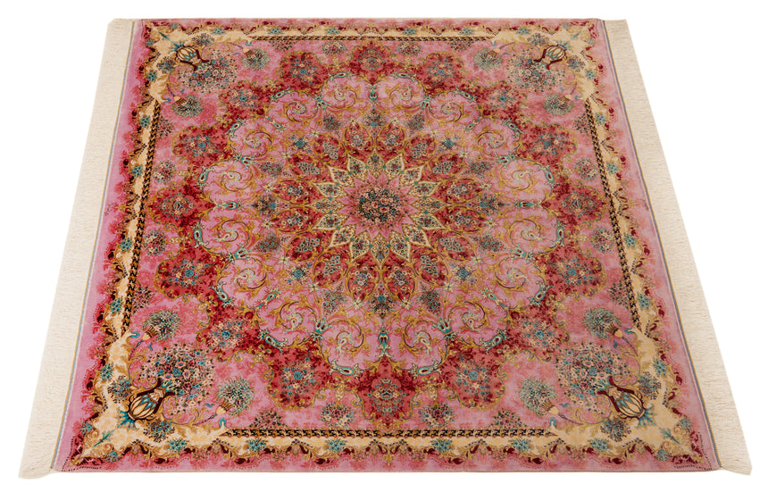 Qom Silk Persian Rug | 150x150cm