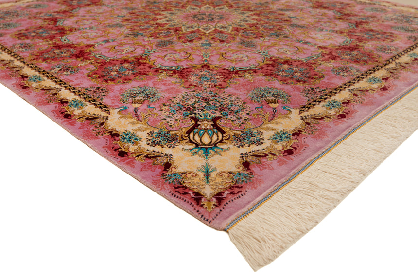 Qom Silk Persian Rug | 150x150cm