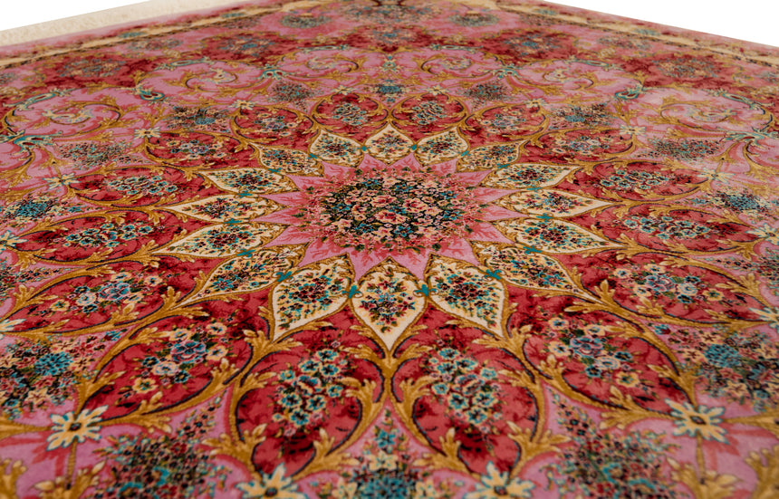 Qom Silk Persian Rug | 150x150cm