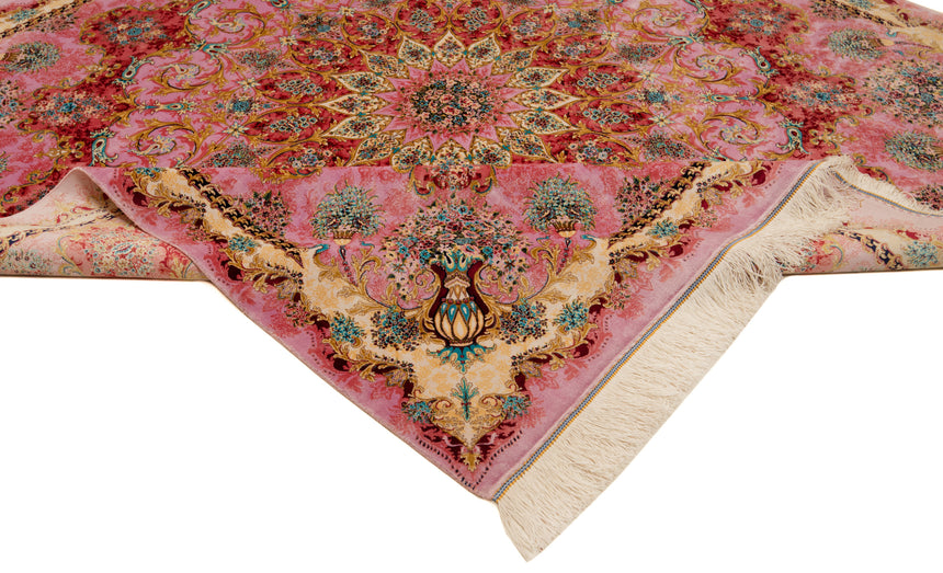 Qom Silk Persian Rug | 150x150cm