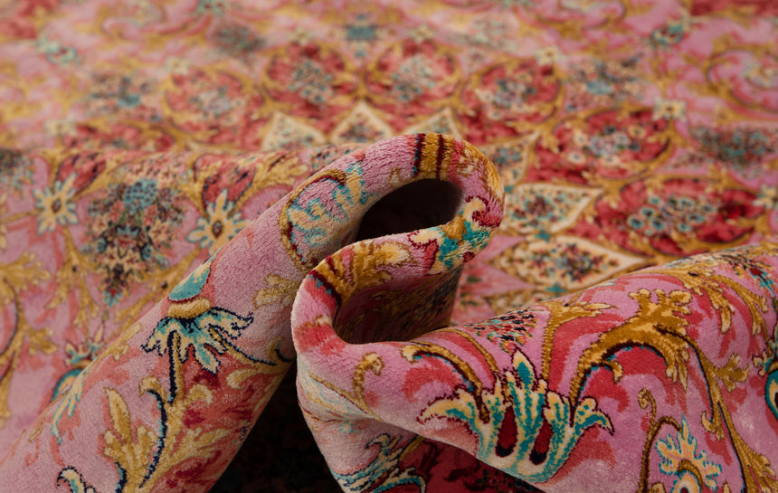 Qom Silk Persian Rug | 150x150cm