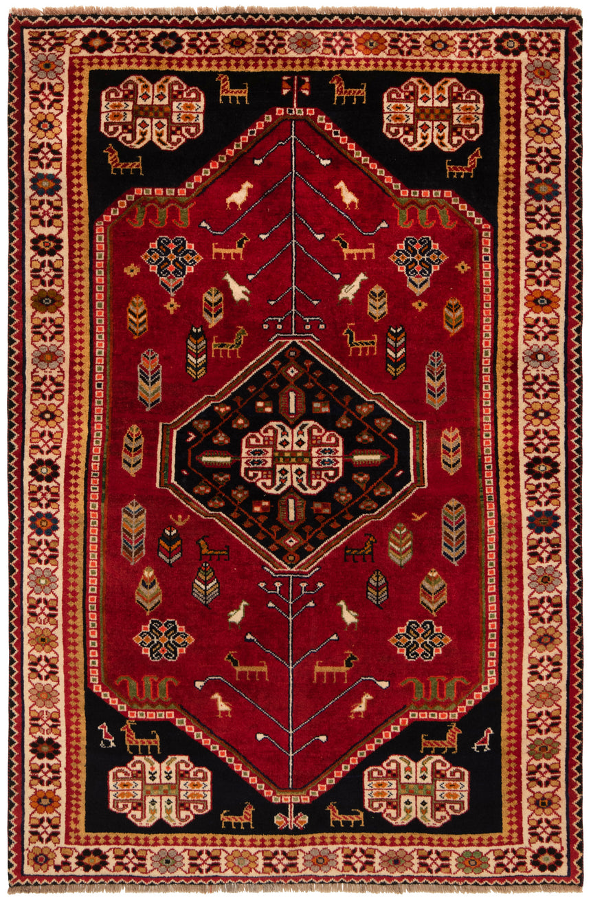 Alfombra persa Shiraz Ghashghai | 206 x 135 cm